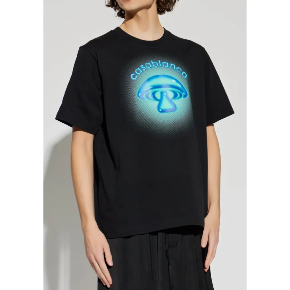 Airbrush Mushroom Logo Kortærmet T‑shirt