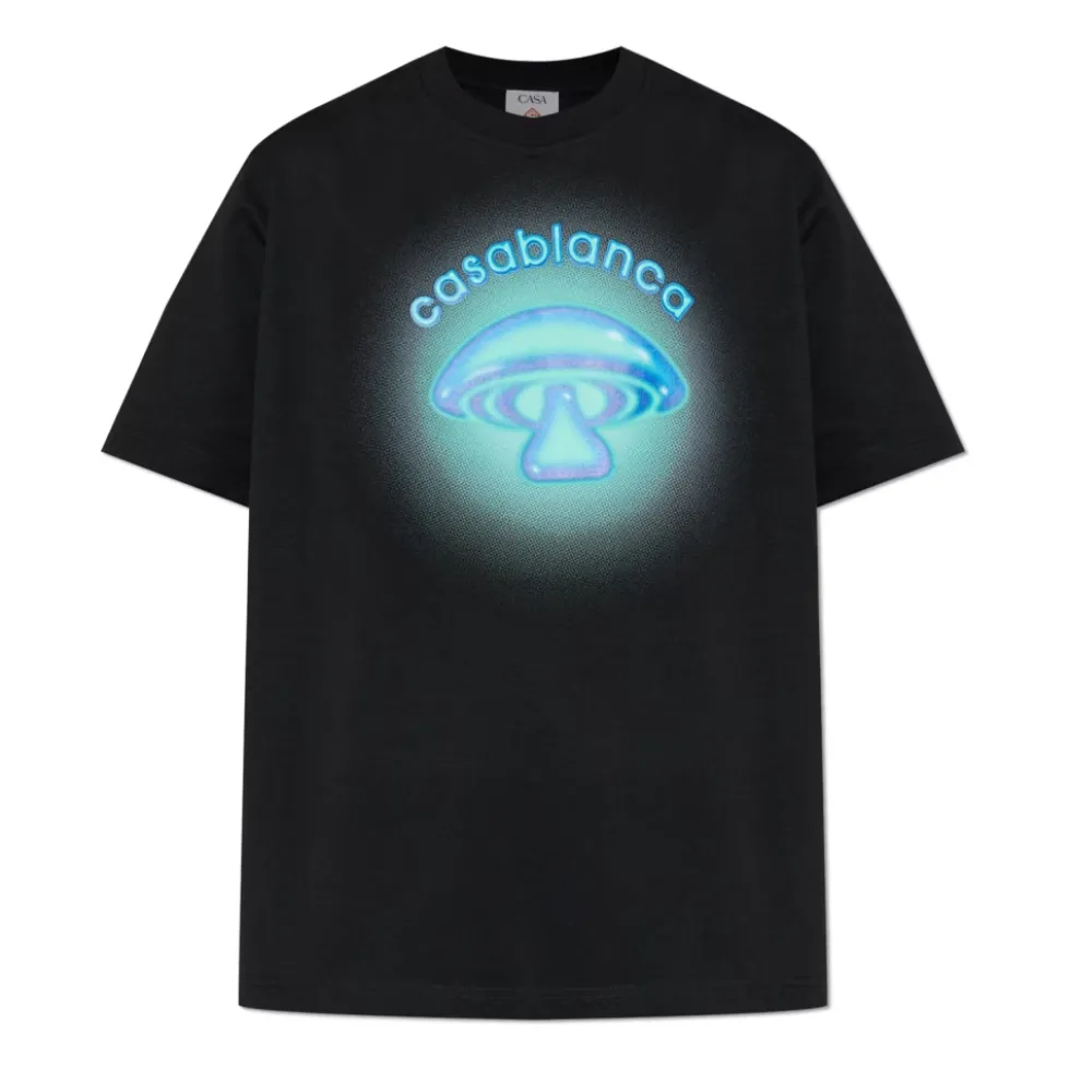 Airbrush Mushroom Logo Kortærmet T‑shirt