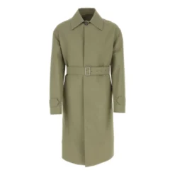 Armygrøn bomuldstrenchcoat