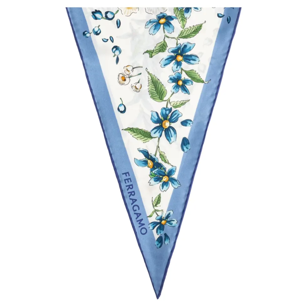 Asymmetrisk Tørklæde med Blomstermotiv