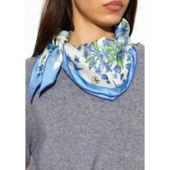 Asymmetrisk Tørklæde med Blomstermotiv