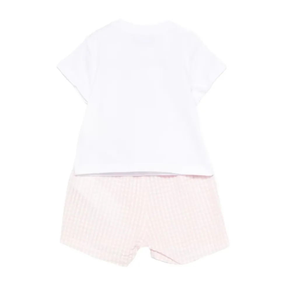 Bear Print Check Two-Piece Set