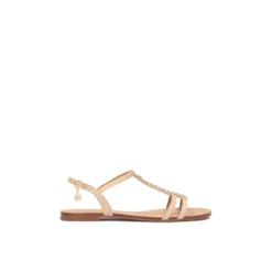 Beige læder ankelrem ballerinaer