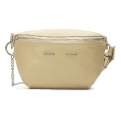 Beige læder hofte taske