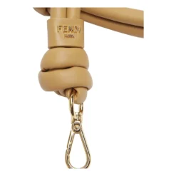 Beige læder skulderrem med oversized knude