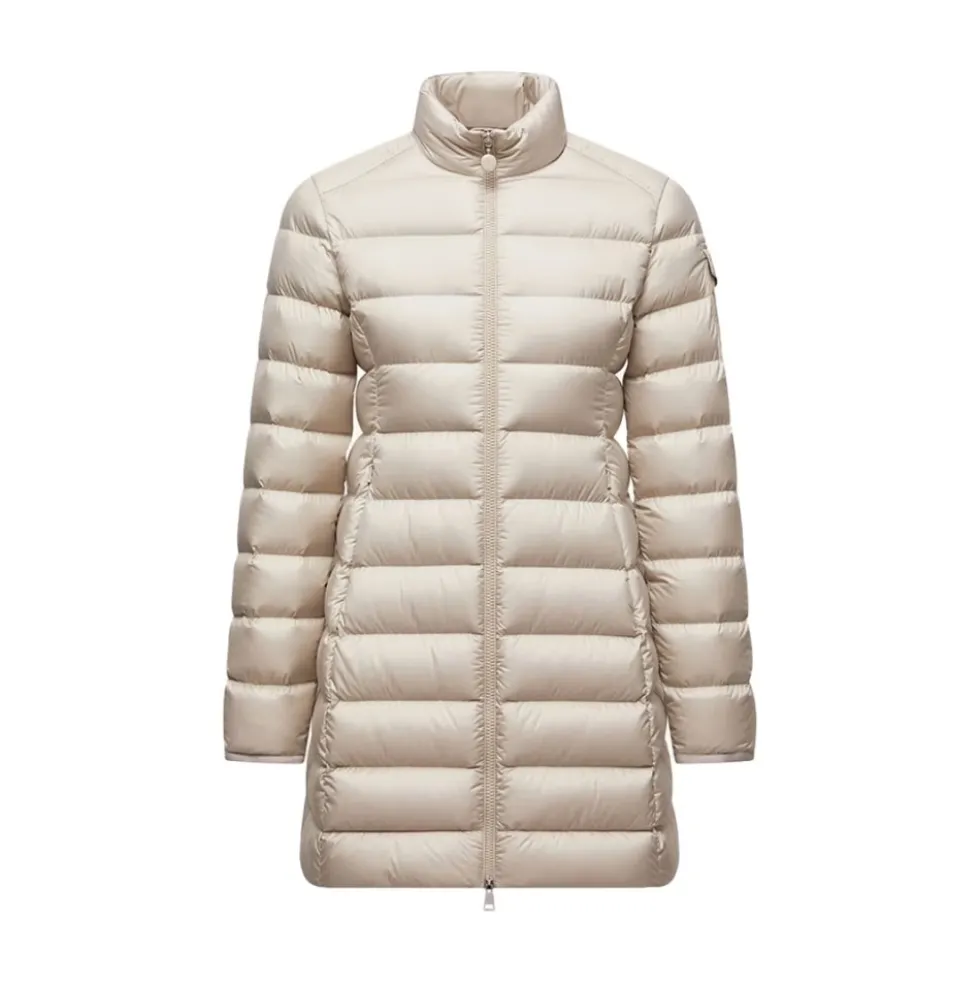 Beige Mellemlang Dunjakke