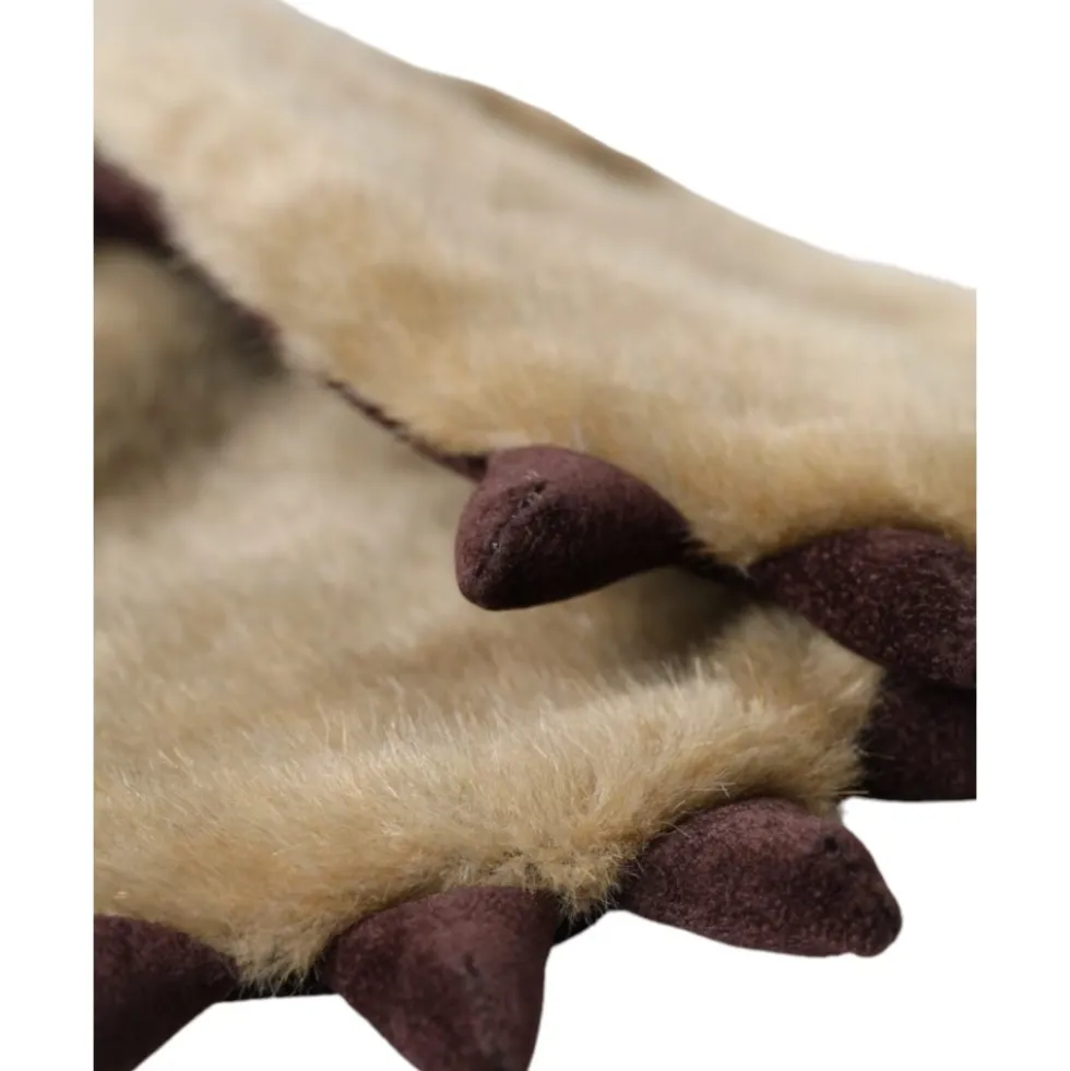 Beige Strikkede Pels Håndledshandsker