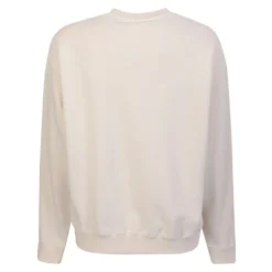 Beige Sweatshirt Minimalist Design Rund Hals