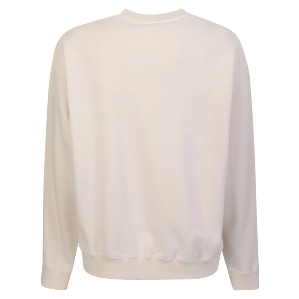 Beige Sweatshirt Minimalist Design Rund Hals