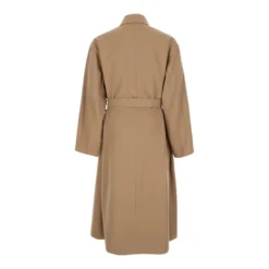 Beige Uld Trenchcoat