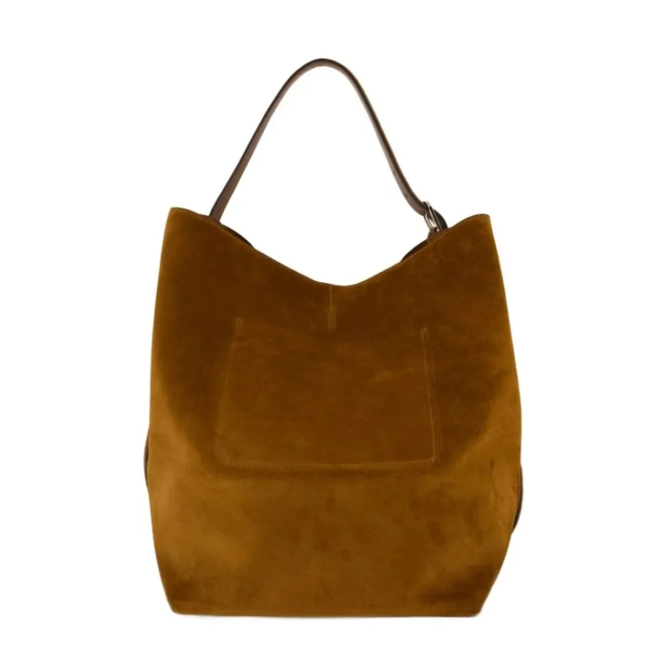 Belted Suede Tote