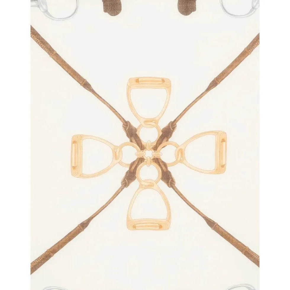 Belting-Print Wool-Silk Square Scarf