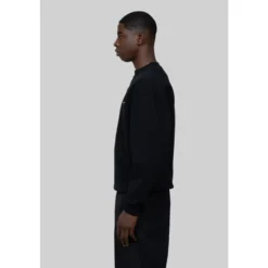 Black Eyelet Crewneck Shirt