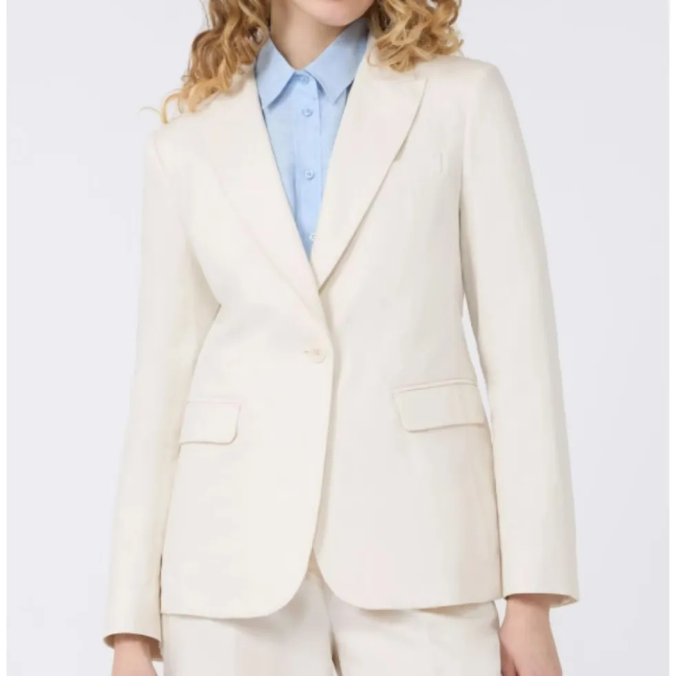 Blazer i linned og bomuldskanvas