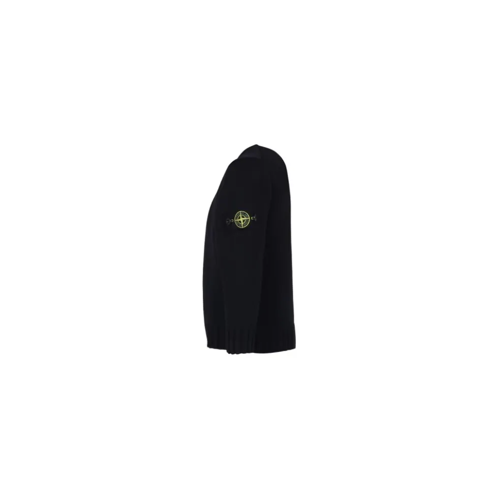Blå Bomuldssweater med Logopatch
