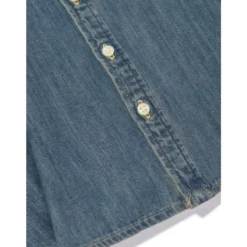 Blå Denim Kjole med Pony Motif