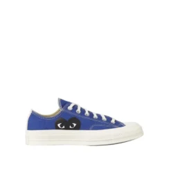 Blå Lærred Lave Sneakers