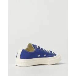 Blå Lærred Lave Sneakers
