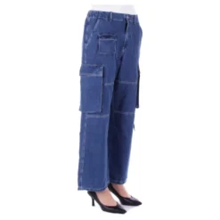 Blå lynlås jeans med lommer