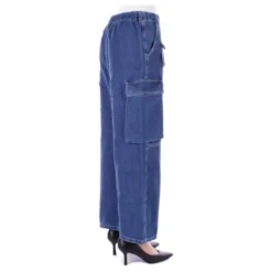 Blå lynlås jeans med lommer
