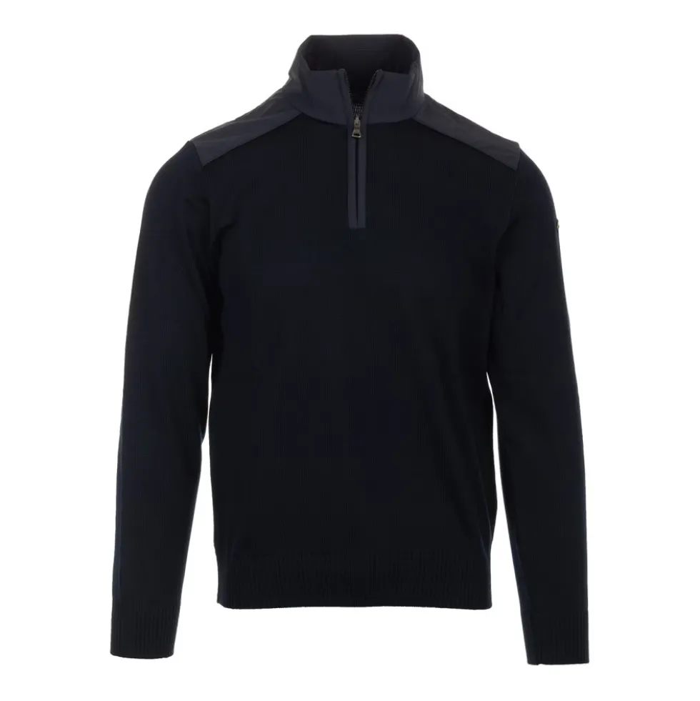 Blå Sweater Half Zip Stil