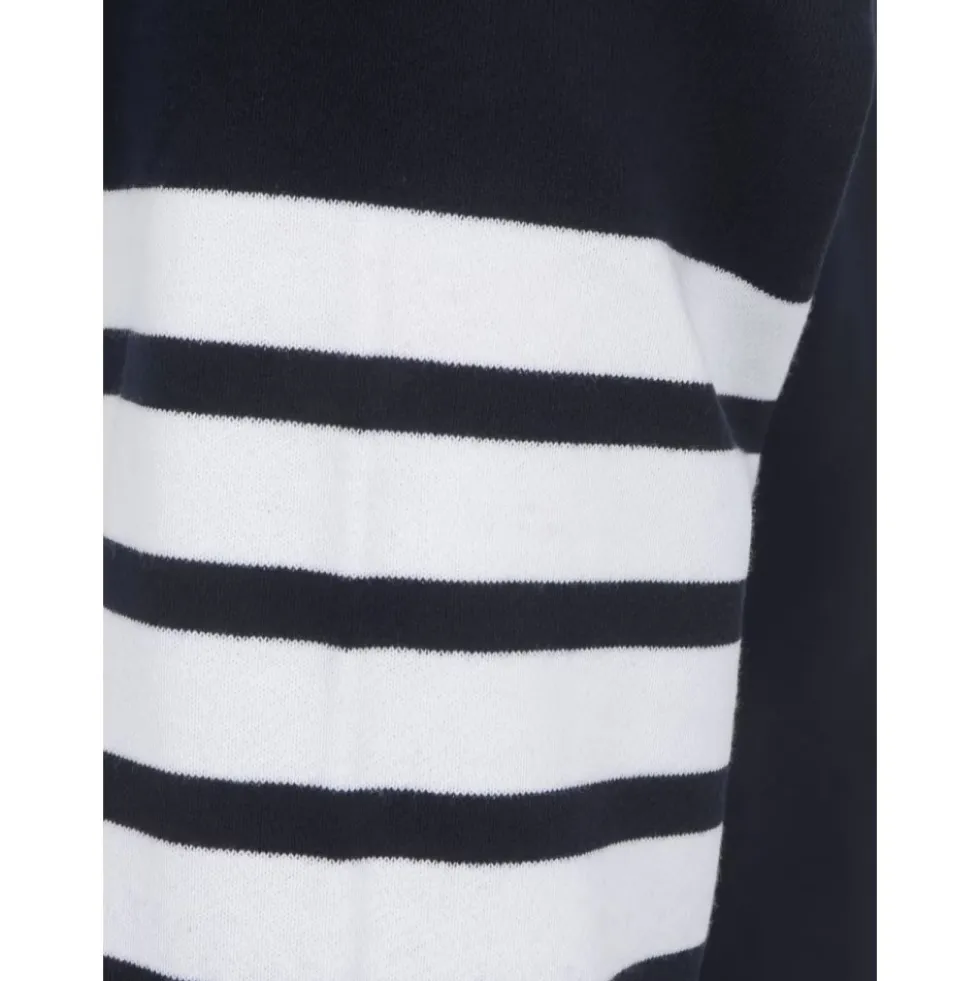 Blå Sweater med 4-Bar Stribe