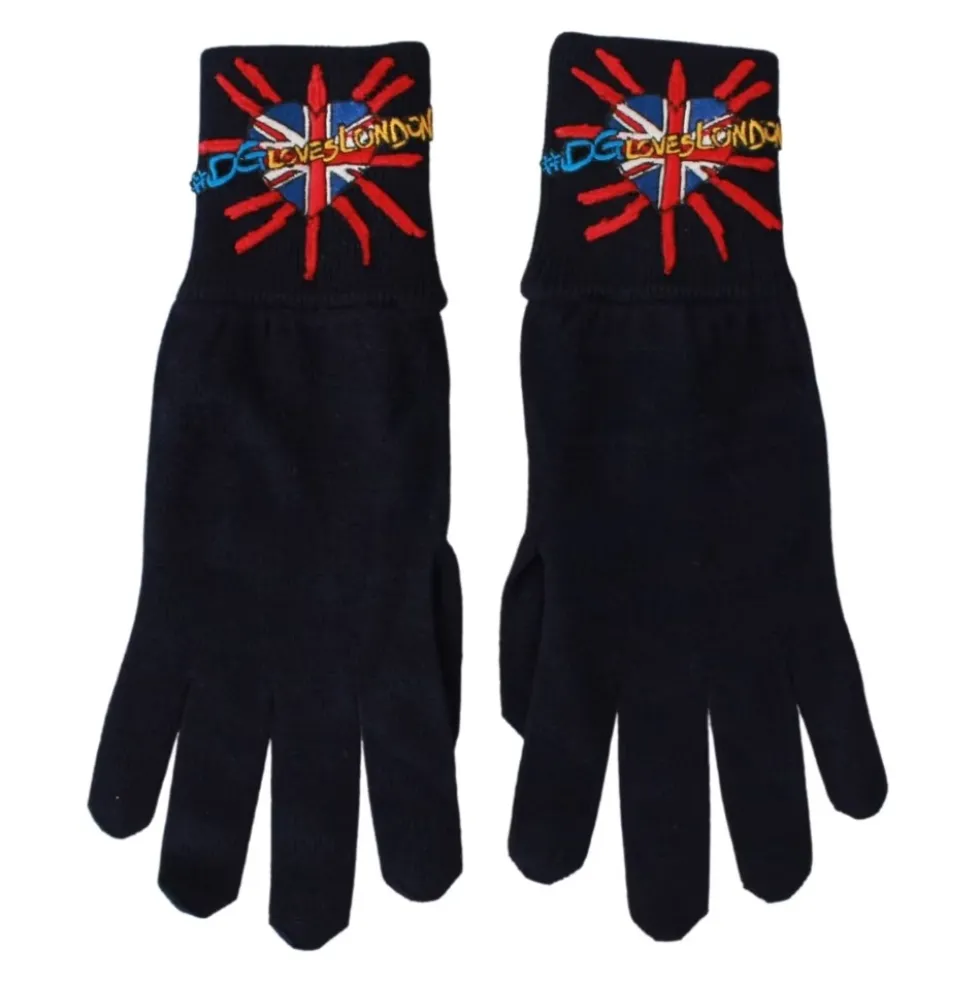 Blå Uld Unisex Statement Handsker