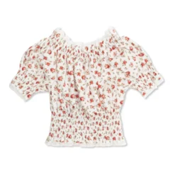 Bluse med blomstermotiv