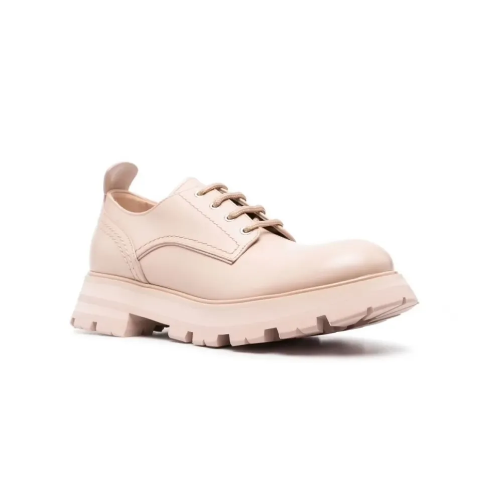 Blush Læder Snørestøvler