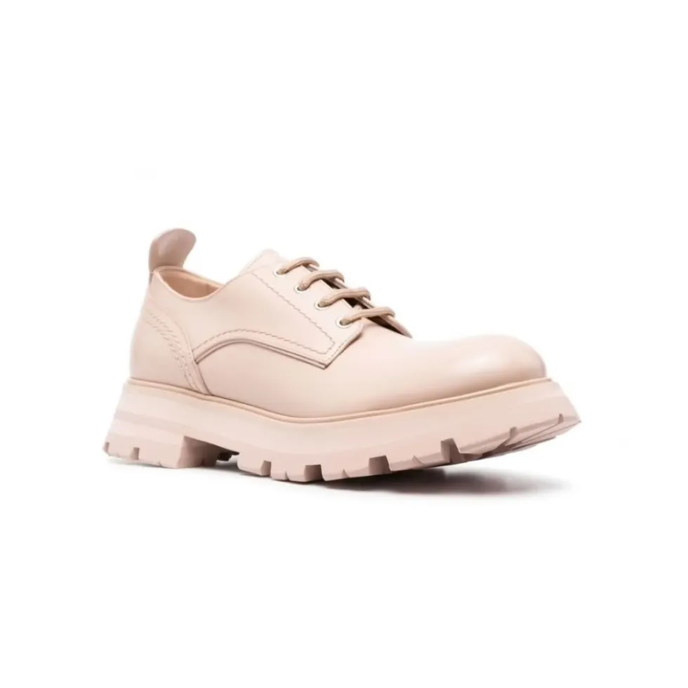 Blush Læder Snørestøvler