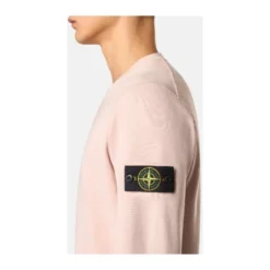 Bomuld Fleece Crewneck Sweatshirt med Lunette Detalje