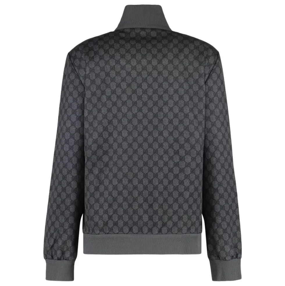 Bomuldsblanding sweatshirt med fuld lynlås