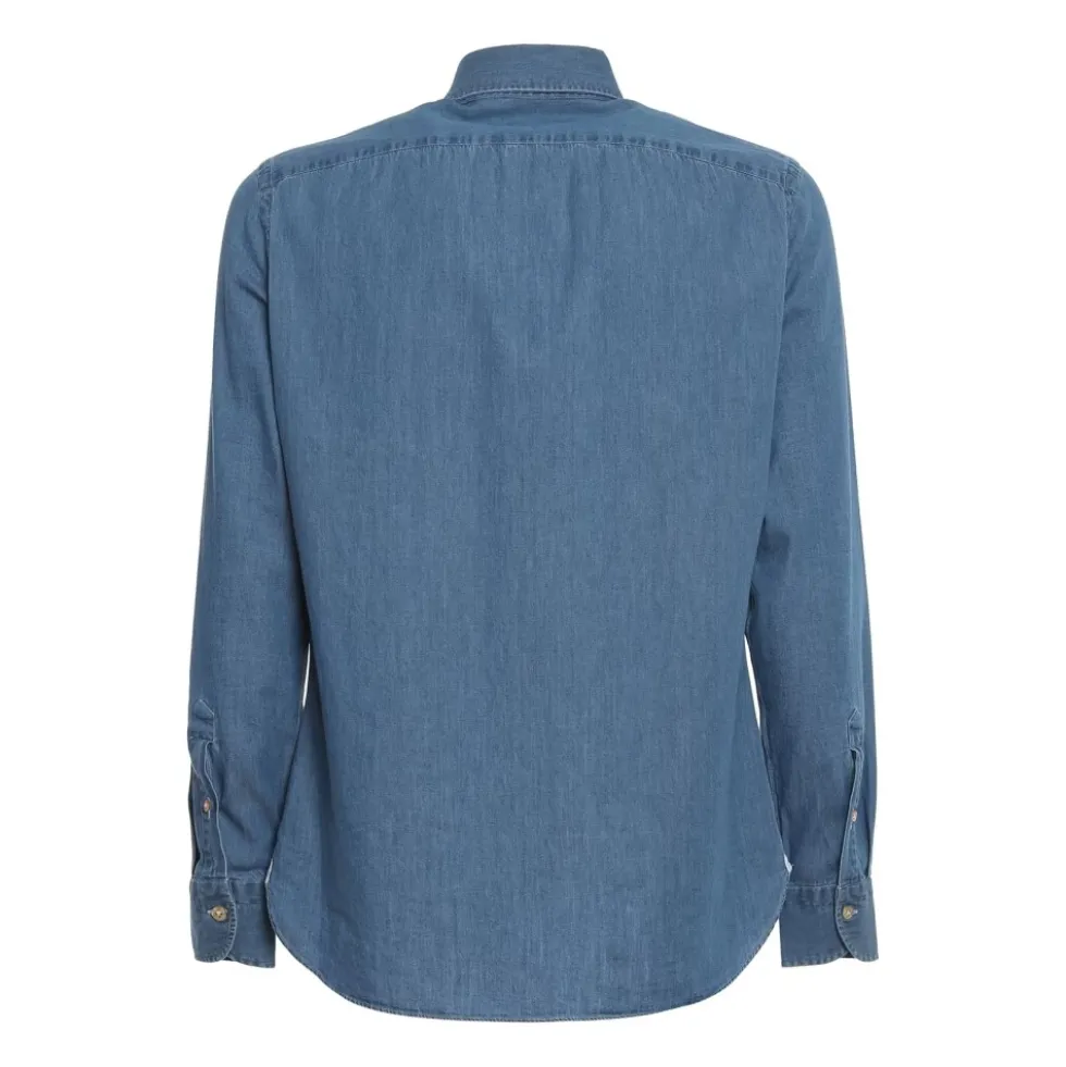 Bomulds denimskjorte