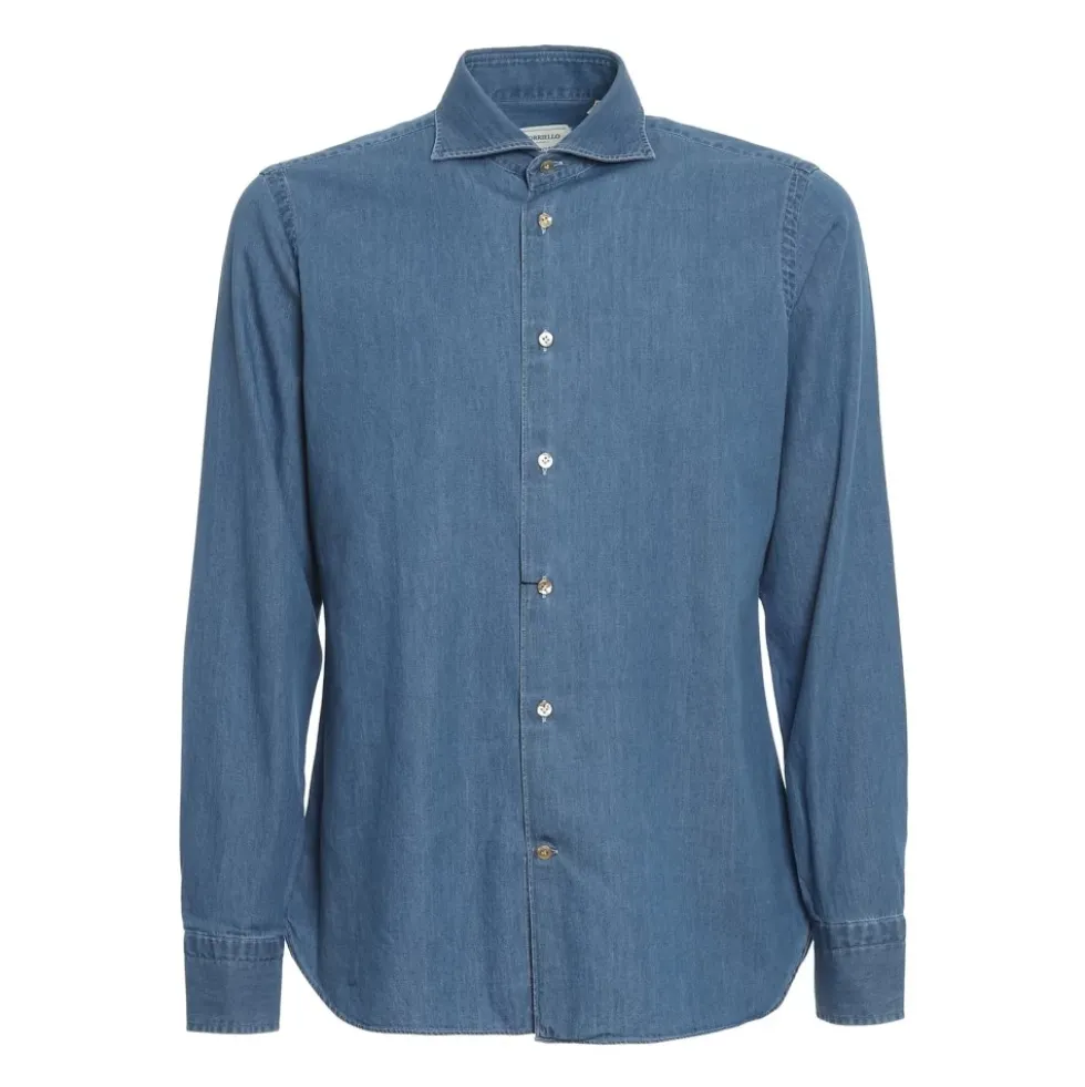 Bomulds denimskjorte