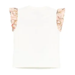 Bomuldsjersey T-shirt med Pegaso og blomsterprint