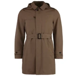 Bomuld Trenchcoat med Aftagelig Hætte