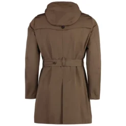 Bomuld Trenchcoat med Aftagelig Hætte