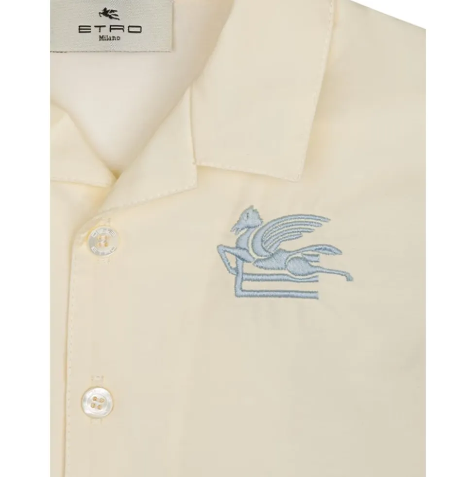 Bowling-Collar Short-Sleeve Shirt
