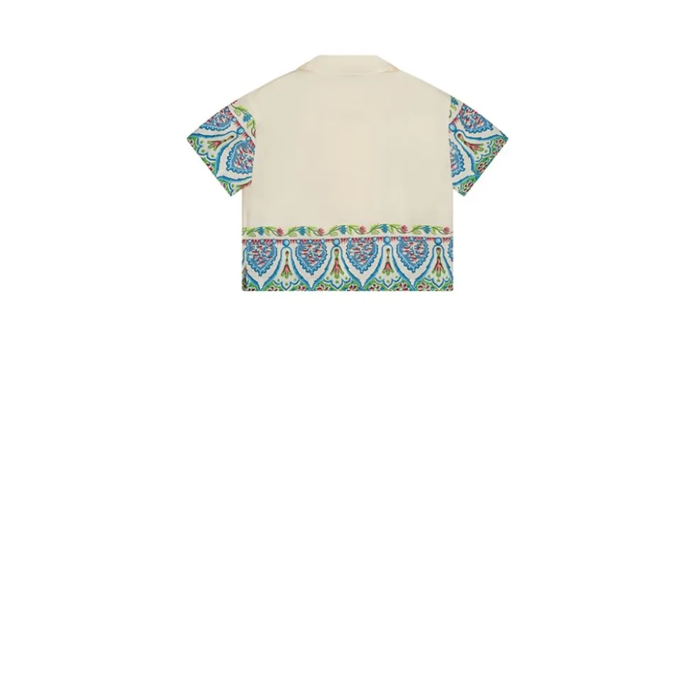 Bowling-Collar Short-Sleeve Shirt
