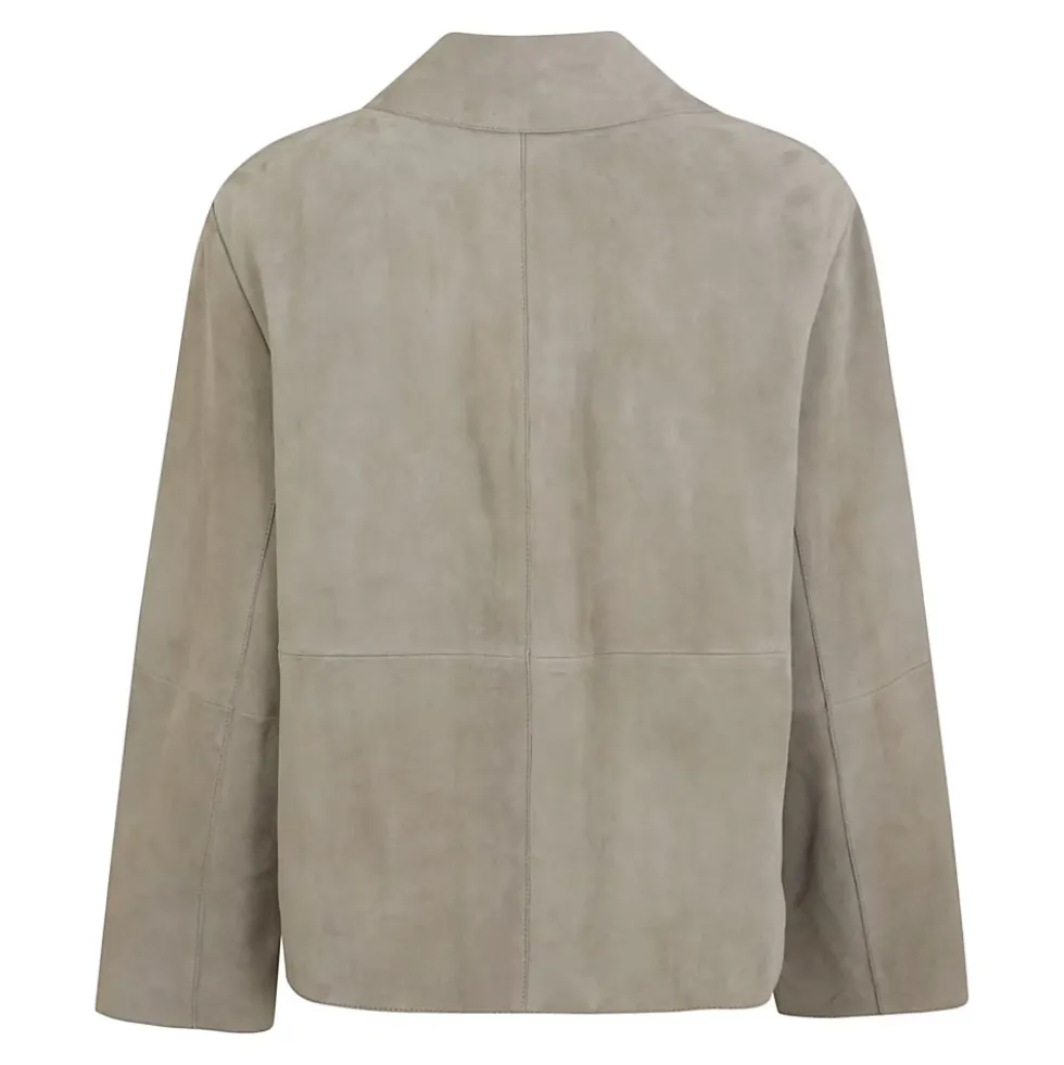 Boxy Cropped Suede Jacket
