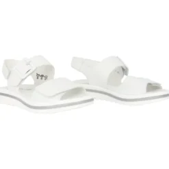 Bred pasform hvid lædersandal