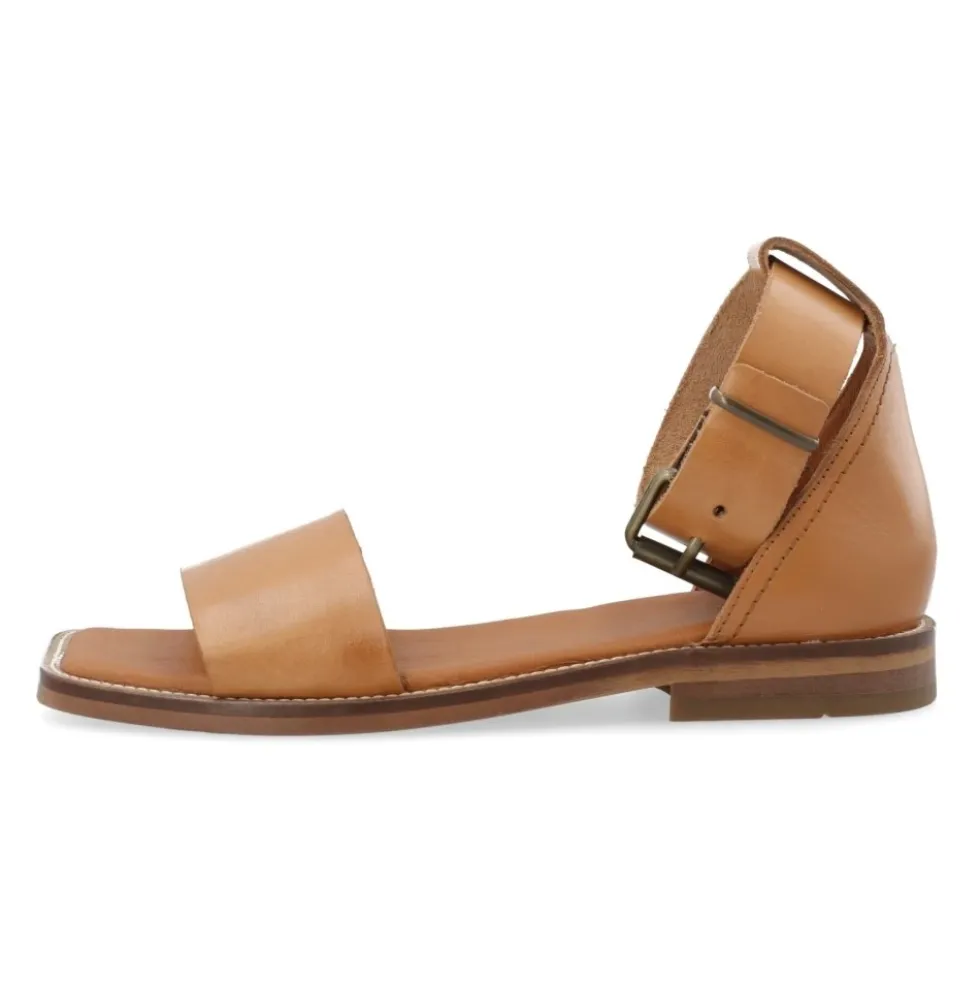 Bred Strop Sandal Vegetabilsk Garvet Læder
