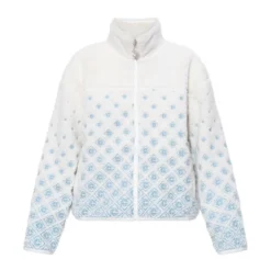 Broderet Gradient Monogram Cropped Fleece Jakke