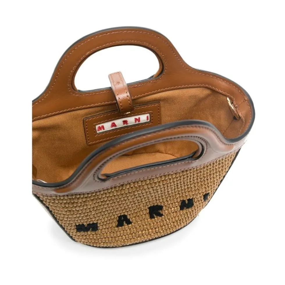 Broderet Logo Raffia Håndtaske