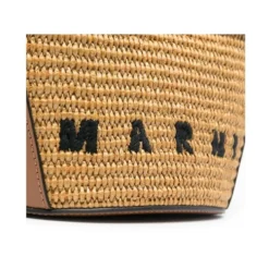 Broderet Logo Raffia Håndtaske