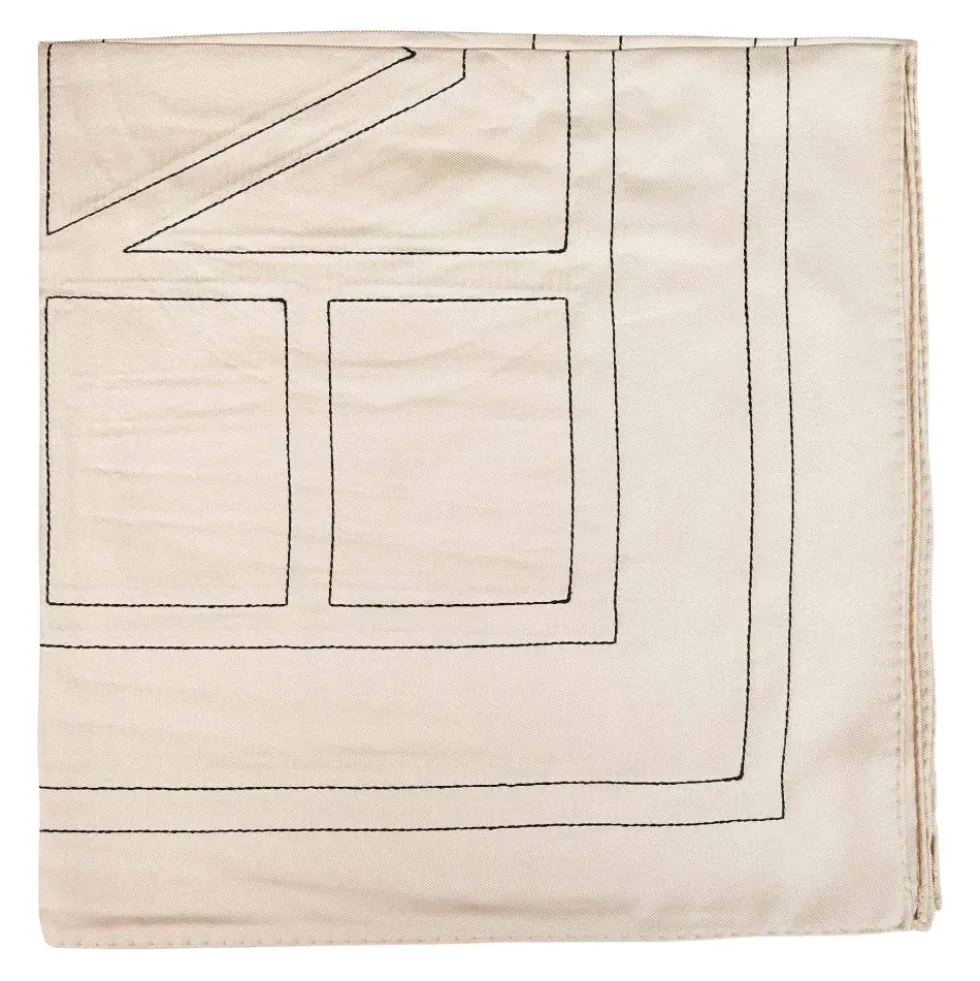 Broderet Monogram Silketørklæde