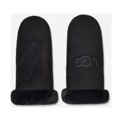 Broderet shearling Handsker Black