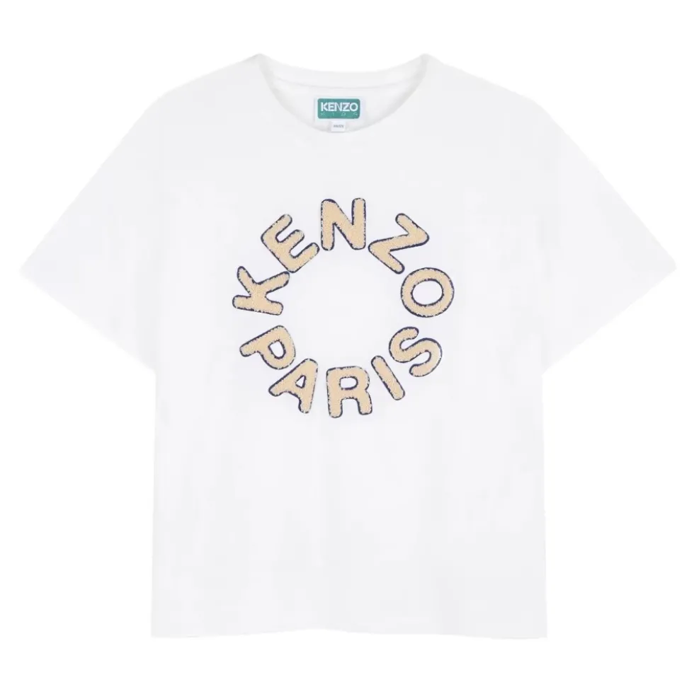 Broderet T-shirt i bomuld