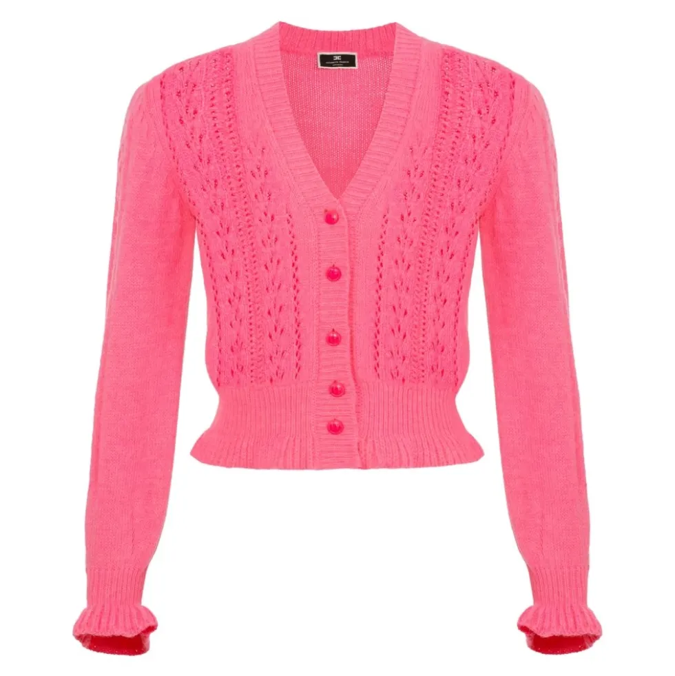 Broderet Uld Cardigan