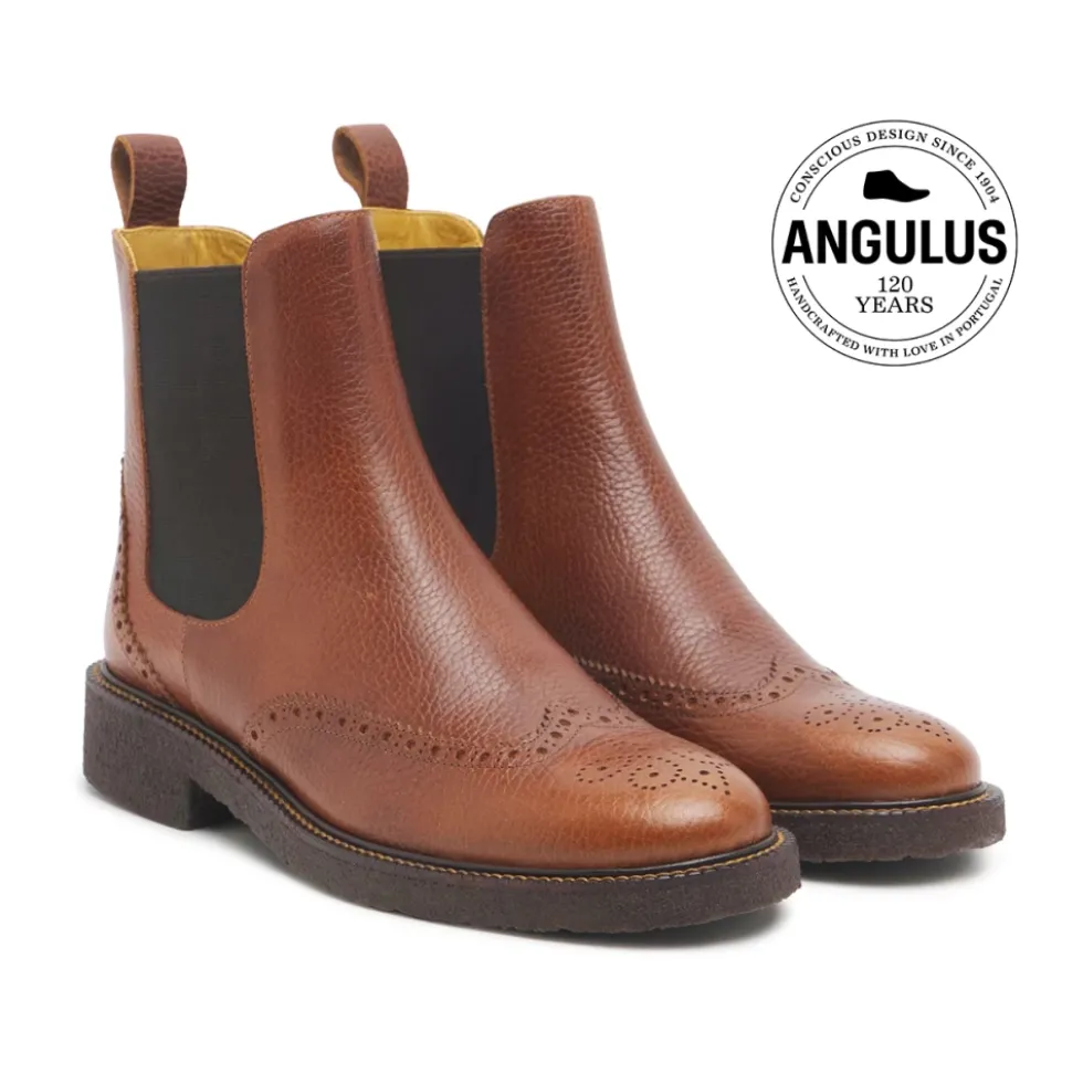 Brogue Chelsea Støvle - Cognac/Brun